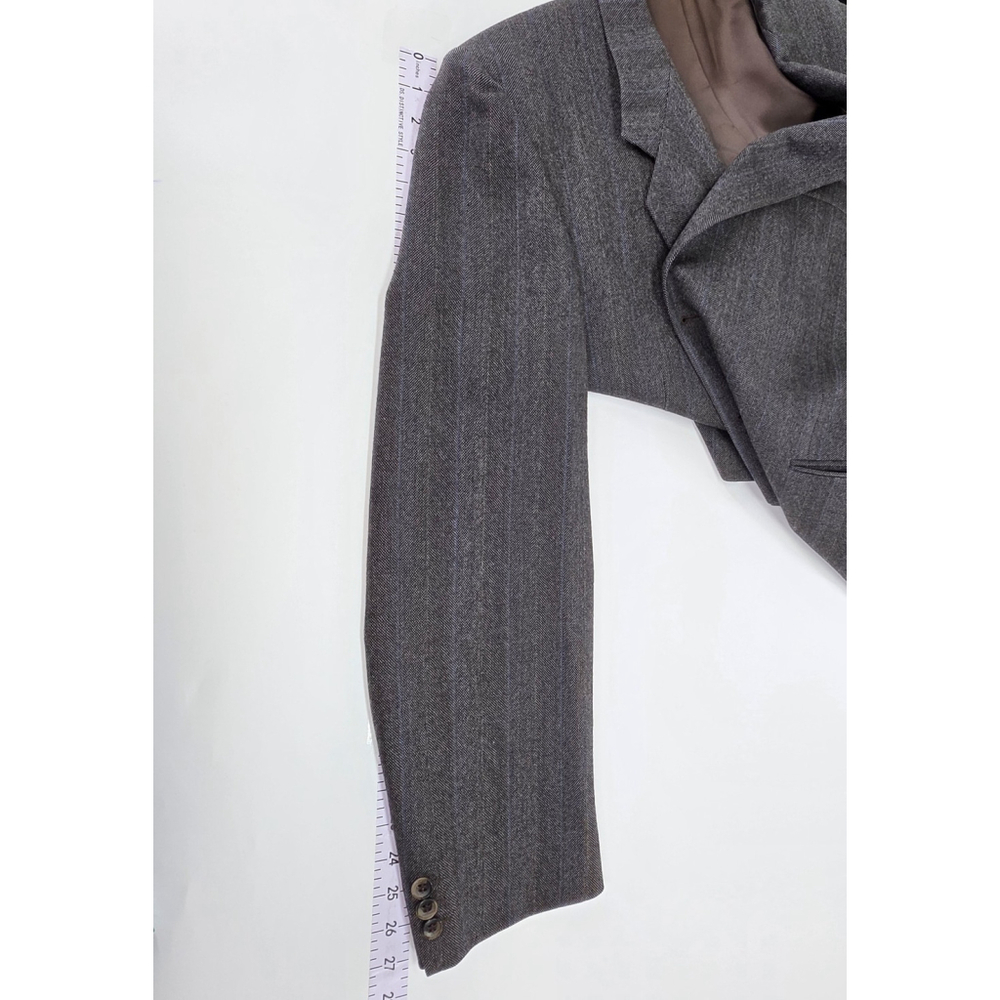 Montebello Italian Wool Blazer Men 42R Gray Blue Pinstripe Quite Luxury - Picture 15 of 16